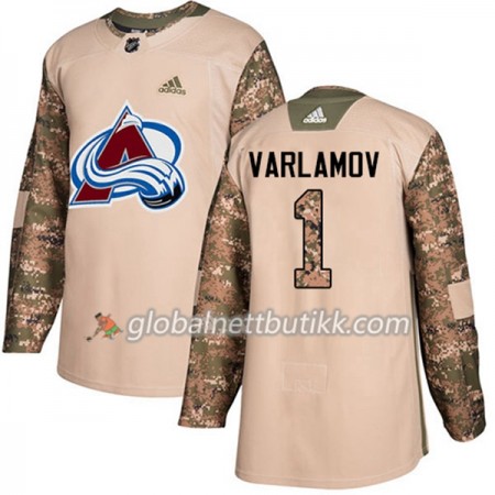 Colorado Avalanche Hockeydrakt Semyon Varlamov 1 2017-2018 Camo Veterans Day Practice Adidas Authentic - Herre